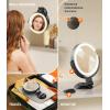 imageGospire 7 Wall Mounted Makeup Mirror with Powerful Suction Cup Double Sided 1X10X Magnification 3 Color Lights and Adjustable Brightness 2000mAh Rechargeable Battery Shaving for Men  WhiteBlack
