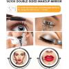 imageGospire 7quot Lighted Makeup Mirror with Magnification 10X1X Double Sided Round Magnifying LED Vanity Standing Cosmetic Shaving Mirror with Battery Operated Cordless Portable for Bathroom BedroomBlack7