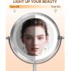 imageGospire 7quot Lighted Makeup Mirror with Magnification 10X1X Double Sided Round Magnifying LED Vanity Standing Cosmetic Shaving Mirror with Battery Operated Cordless Portable for Bathroom BedroomChrome7