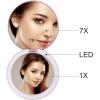imageGospire 7quot Lighted Makeup Mirror with Magnification 10X1X Double Sided Round Magnifying LED Vanity Standing Cosmetic Shaving Mirror with Battery Operated Cordless Portable for Bathroom BedroomRose Gold5