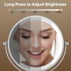 imageGospire 7quot Lighted Makeup Mirror with Magnification 10X1X Height Adjustable ampamp 3 Color Dimmable Lights 360 Swivel Double Sided Light up Rechargeable LED Cosmetic Vanity Cordless Standing MirrorChrome