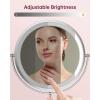 imageGospire 7quot Lighted Makeup Mirror with Magnification 10X1X Height Adjustable ampamp 3 Color Dimmable Lights 360 Swivel Double Sided Light up Rechargeable LED Cosmetic Vanity Cordless Standing MirrorChrome