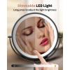 imageGospire 7quot Lighted Makeup Mirror with Magnification 10X1X Height Adjustable ampamp 3 Color Dimmable Lights 360 Swivel Double Sided Light up Rechargeable LED Cosmetic Vanity Cordless Standing MirrorBlack