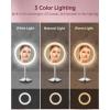 imageGospire 7quot Lighted Makeup Mirror with Magnification 10X1X Height Adjustable ampamp 3 Color Dimmable Lights 360 Swivel Double Sided Light up Rechargeable LED Cosmetic Vanity Cordless Standing MirrorChrome