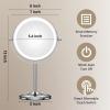 imageGospire 7quot Lighted Makeup Mirror with Magnification 10X1X Height Adjustable ampamp 3 Color Dimmable Lights 360 Swivel Double Sided Light up Rechargeable LED Cosmetic Vanity Cordless Standing MirrorChrome