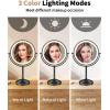 imageGospire 7quot Lighted Makeup Mirror with Magnification 10X1X Height Adjustable ampamp 3 Color Dimmable Lights 360 Swivel Double Sided Light up Rechargeable LED Cosmetic Vanity Cordless Standing MirrorBlack