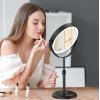 imageGospire 7quot Lighted Makeup Mirror with Magnification 10X1X Height Adjustable ampamp 3 Color Dimmable Lights 360 Swivel Double Sided Light up Rechargeable LED Cosmetic Vanity Cordless Standing MirrorBlack