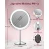 imageGospire 7quot Lighted Makeup Mirror with Magnification 10X1X Height Adjustable ampamp 3 Color Dimmable Lights 360 Swivel Double Sided Light up Rechargeable LED Cosmetic Vanity Cordless Standing MirrorChrome