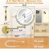 imageGospire 9 Wall Mounted Lighted Magnifying Mirror 1X10X Magnification DoubleSided LED Bathroom Mirror 3 Color Lights ampamp Stepless Dimming with Touch Sensor Extendable Arm 360 Swivel for ShavingGold
