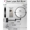 imageGospire 9 Wall Mounted Lighted Magnifying Mirror 1X10X Magnification DoubleSided LED Bathroom Mirror 3 Color Lights ampamp Stepless Dimming with Touch Sensor Extendable Arm 360 Swivel for ShavingBlack  a
