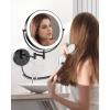 imageGospire 9 Wall Mounted Lighted Magnifying Mirror 1X10X Magnification DoubleSided LED Bathroom Mirror 3 Color Lights ampamp Stepless Dimming with Touch Sensor Extendable Arm 360 Swivel for ShavingBlack