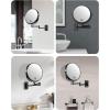 imageGospire 9 Wall Mounted Lighted Magnifying Mirror 1X10X Magnification DoubleSided LED Bathroom Mirror 3 Color Lights ampamp Stepless Dimming with Touch Sensor Extendable Arm 360 Swivel for ShavingBlack  a