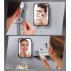 imageGospire Heated Shower Mirror Fogless for Shaving with Light 5000mAh Rechargeable Battery Detachable Suction Cup and Razor Holder for Wall NODrilling Removable Waterproof for Bathroom  WhiteBlack