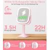imageGospire Lighted Makeup Mirror with Lights and Magnification 1X10X Tray Base and Height Adjustable for Desk 4000mAh Rechargeable Battery 3 Color LightsMemory Function for Bedroom  WhitePinkbase
