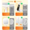 imageGospire Lighted Makeup Mirror with Lights and Magnification 1X10X Tray Base and Height Adjustable for Desk 4000mAh Rechargeable Battery 3 Color LightsMemory Function for Bedroom  WhiteWhitetray