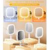 imageGospire Lighted Makeup Mirror with Lights and Magnification 1X10X Tray Base and Height Adjustable for Desk 4000mAh Rechargeable Battery 3 Color LightsMemory Function for Bedroom  WhiteWhitebase