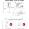 imageGospire Travel Makeup Mirror with Lights and Magnification 10X Portable Make Up Compact Tabletop Mirror with Adjustable Stand 3 Colored Lights Rechargeable Lighted LED Vanity Mirror  PinkWhite