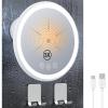 imageGospire 3X Magnifying Heated Shower Mirror Fogless for Shaving 5000mAh Battery 360 Swivel ampamp Magnetic Design 83 AntiFog Shower Shaving Mirror with 3 Color Lights Includes 2PCS Adhesive HooksWhite