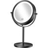 imageGospire 7quot Lighted Makeup Mirror with Magnification 10X1X Double Sided Round Magnifying LED Vanity Standing Cosmetic Shaving Mirror with Battery Operated Cordless Portable for Bathroom BedroomBlack7