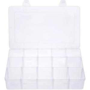 imageGospire 15 Large Grids Clear Plastic Jewelry Box Organizer Storage Container with Removable Dividers 15 Grids  ClearClear15 Grids
