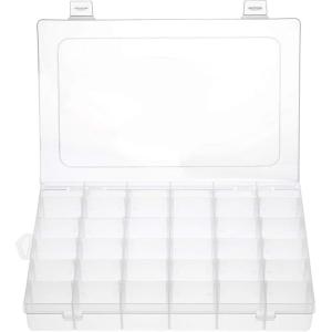 imageGospire 15 Large Grids Clear Plastic Jewelry Box Organizer Storage Container with Removable Dividers 15 Grids  ClearClear36 Grids