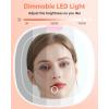 imageGospire 39quot Rechargeable Travel Makeup Mirror with Lights and Magnification 10X 3 Light Colors ampamp Adjustable Brightness Magnetic Closure ampamp Memory Function LED Compact Mirror for Purse  Light PinkLight Pink